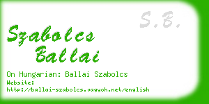 szabolcs ballai business card